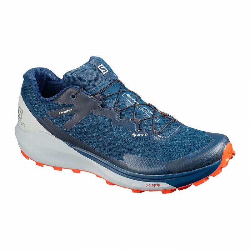 Salomon SENSE RIDE 3 GTX INVIS. FIT Zapatillas Trail Running Hombre - Azul Marino - Colombia (15602-